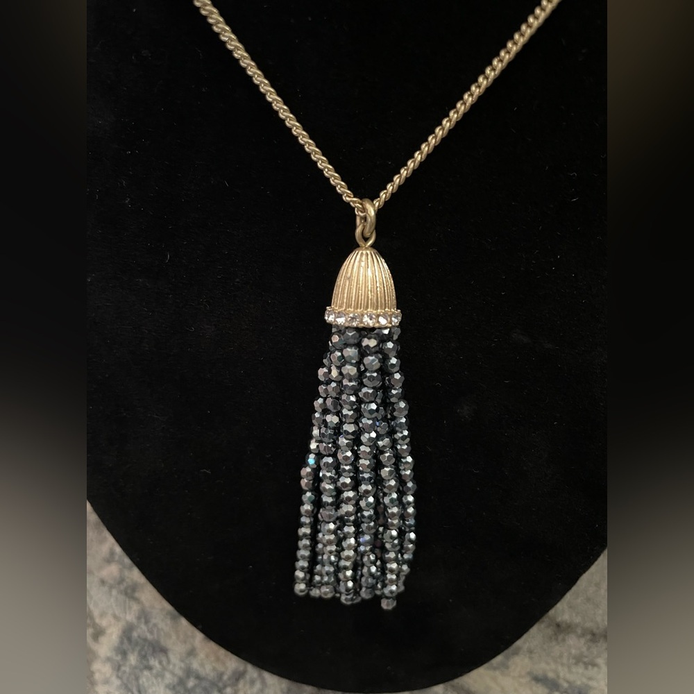 J Crew Sparkle Tassel Pendant Necklace - Picture 3 of 13